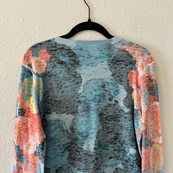 Whimsy Rose Women's Thermal Top Size XL Floral Colorful Boho Hippie Artsy - Picture 10 of 14